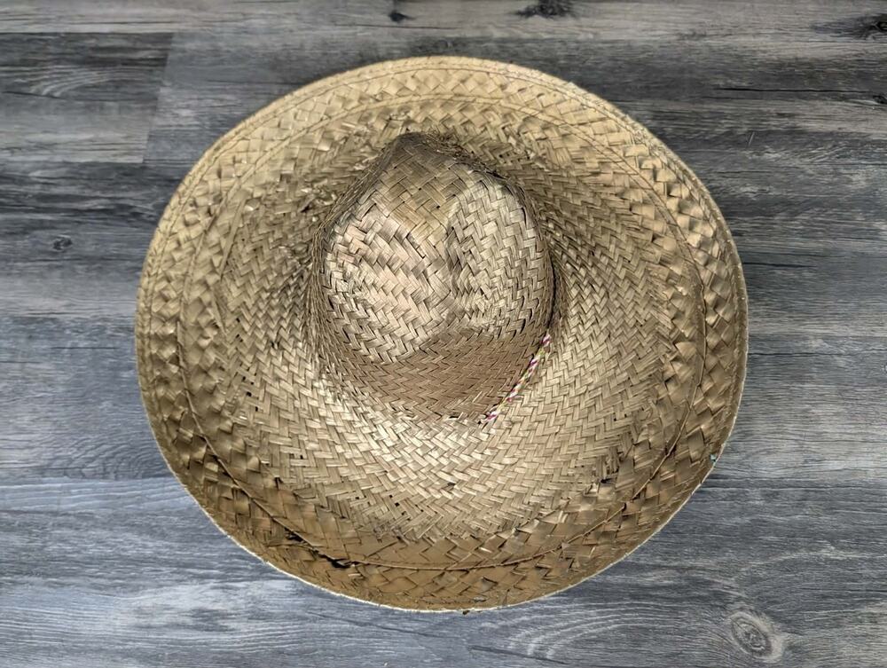 NEW! Wide Brim Gold Palm Straw Sombrero Sun Hat Beach Party One Size